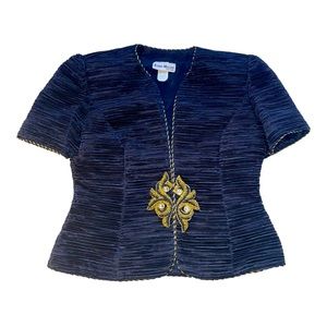 Karen Miller New York Vintage Navy Blue short sleeve blazer size 10